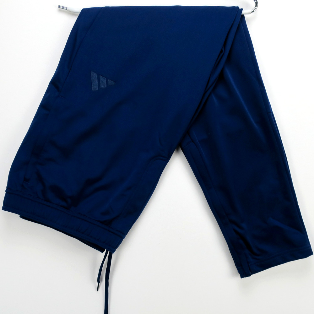 Adidas Track Pants Mens XL Navy Tapered Joggers Zip Ankle Zip Pockets Athletic